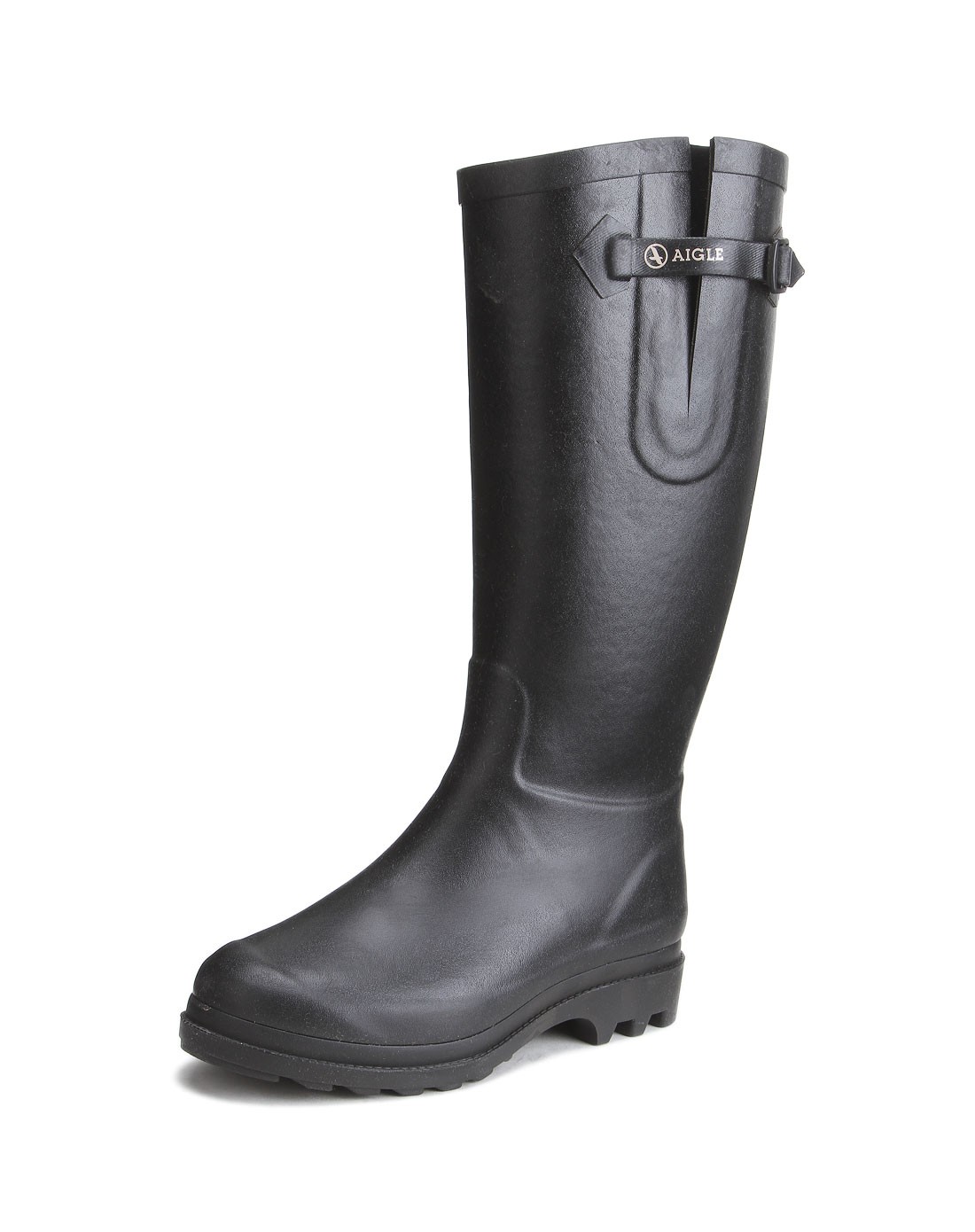 女款黑色高筒胶靴 时尚个性经典