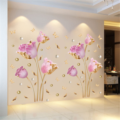 3d立体墙贴画花朵客厅背景墙面装饰贴纸墙纸自粘卧室温馨