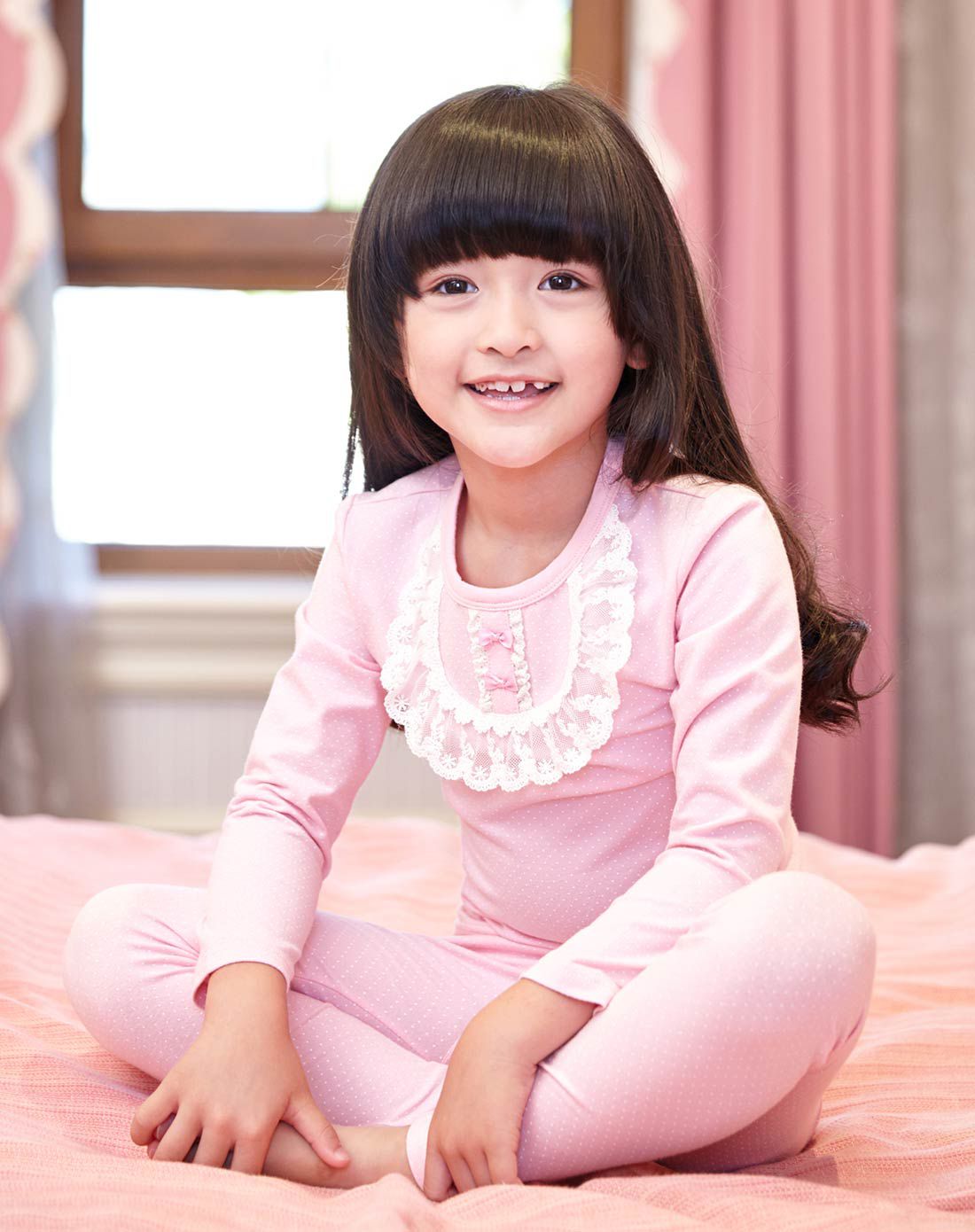 笛莎女童甜美蕾丝内衣套装