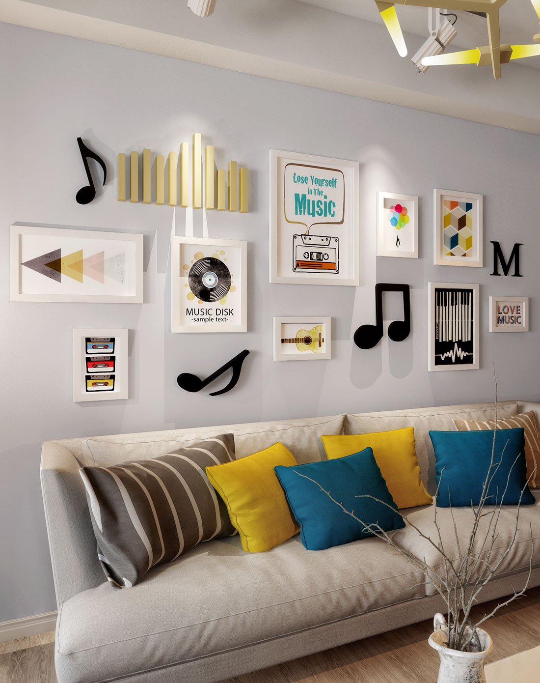 创意音乐照片墙