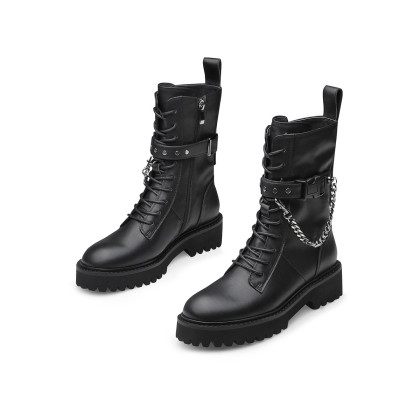 马丁靴新款牛皮骑士靴英伦马靴厚底休闲短靴